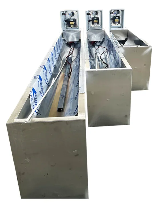 RBC-Smart constant temperature drinking trough for cattle and sheep on a farm background