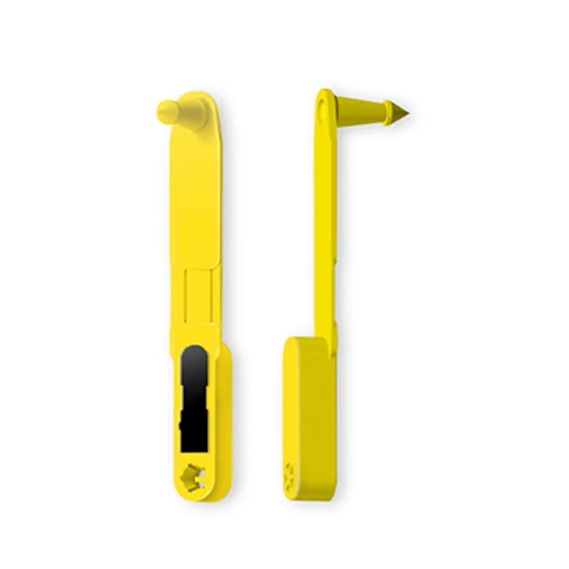 RBC-ET12-LF yellow one-piece LF sheep ear tag on white background