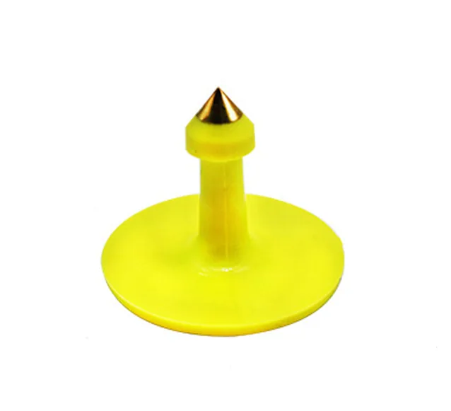 RBC-YX-05 yellow visual ear tag male and female parts on white background