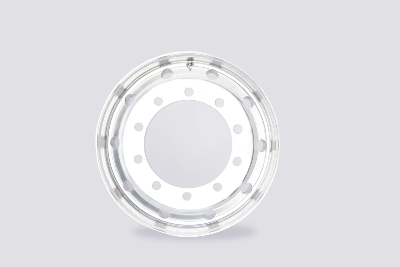 22.5x11.75 Dual Polished truck wheel view 2