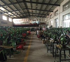 Moulding floor at the Rich Industry factory in Yiwu with production stations in rows