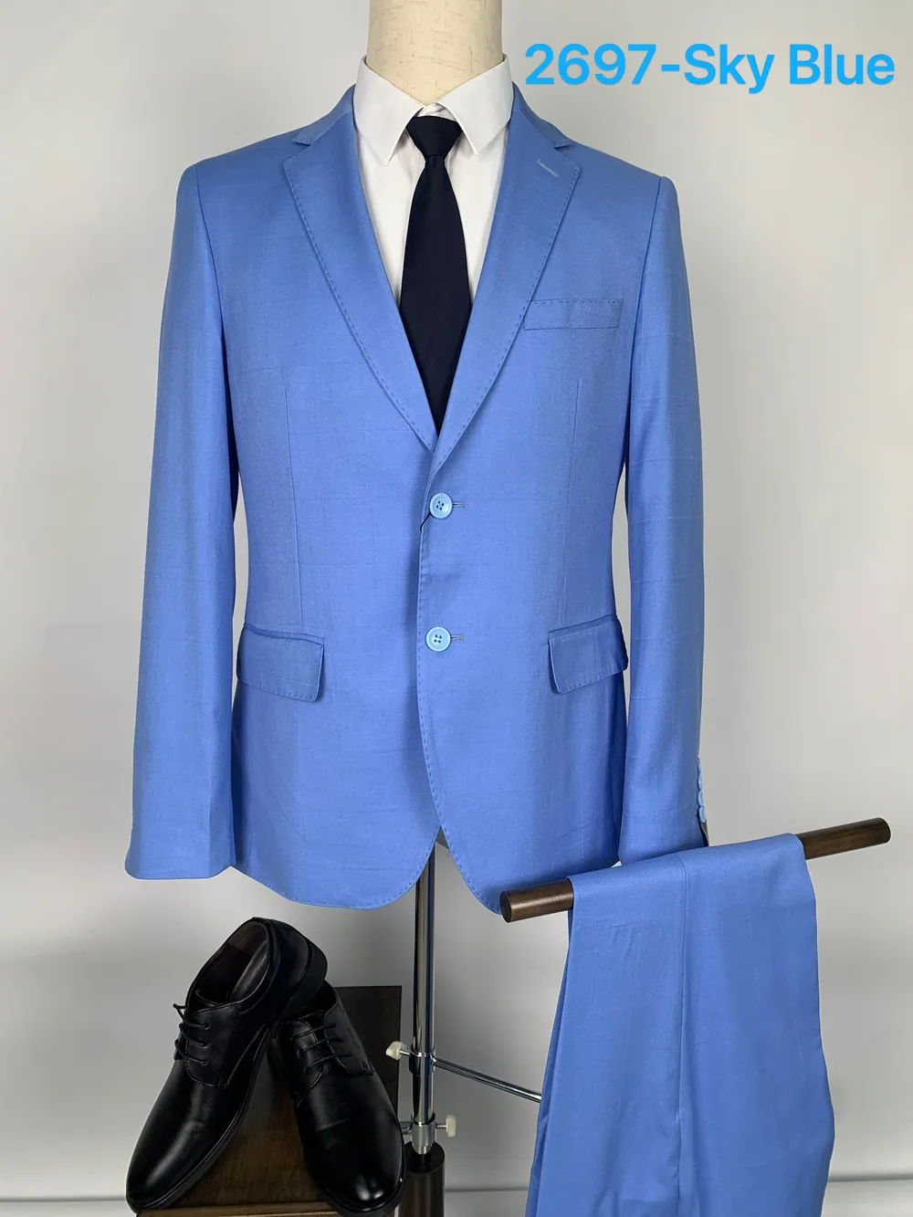 2967sky blue - Men's Suits by Right Luck