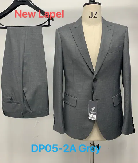 DP05 2A GREY NEW LAPEL SUITS - Men's Suits by Right Luck