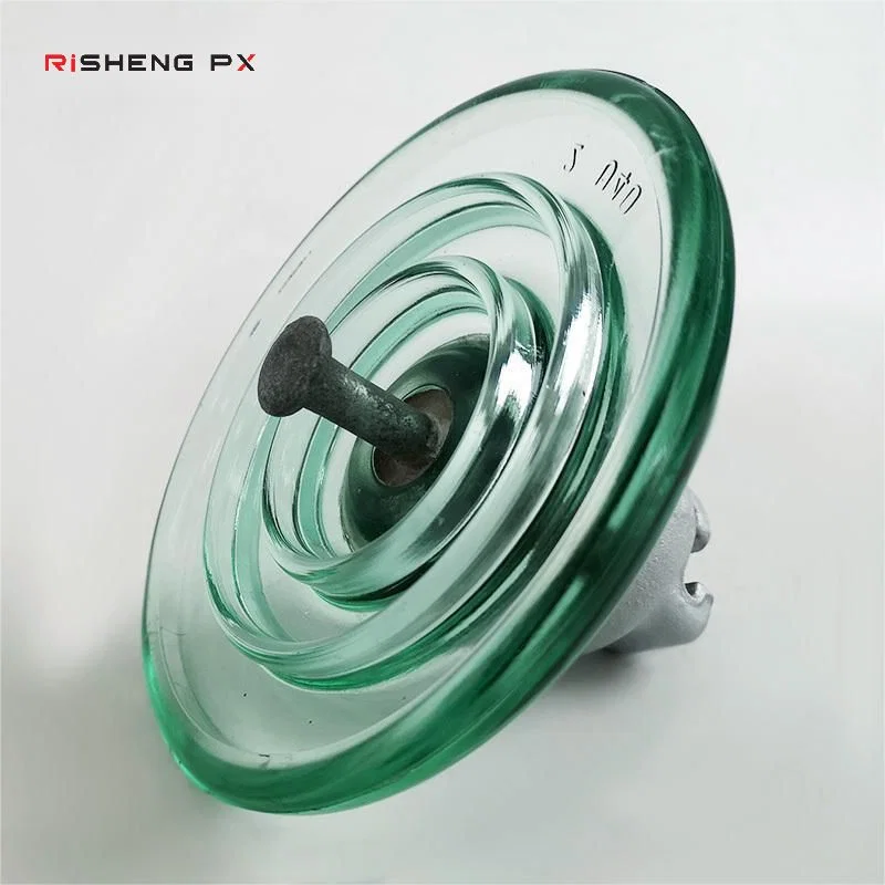 U40B toughened glass disc insulator viewed from the side