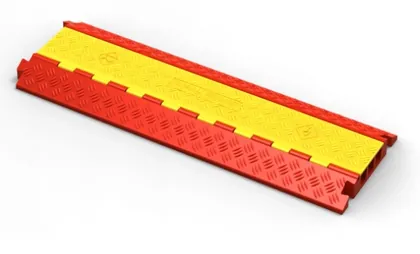 PU Cable Protector CC402 100cm+3channels | Heavy-Duty Traffic Cable Cover