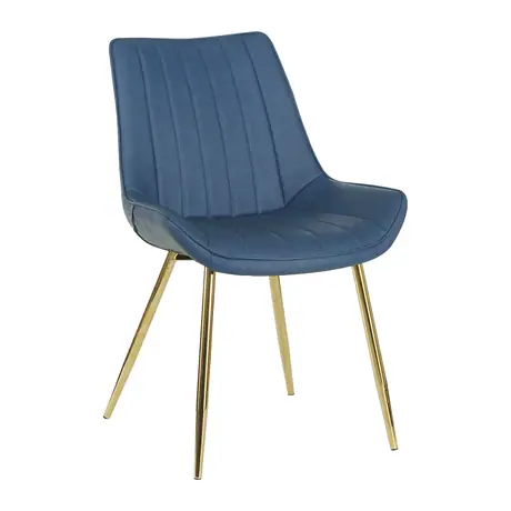 C1814-gl0d legs Leather Dining Chair
