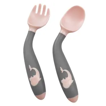 Feeding Spoon Baby Silicone Spoon And Fork Set