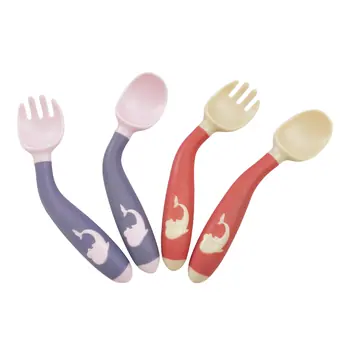 Feeding Spoon Baby Silicone Spoon And Fork Set view 2