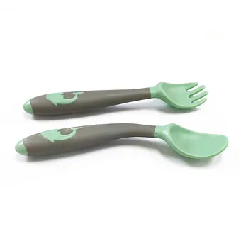 Feeding Spoon Baby Silicone Spoon And Fork Set view 4