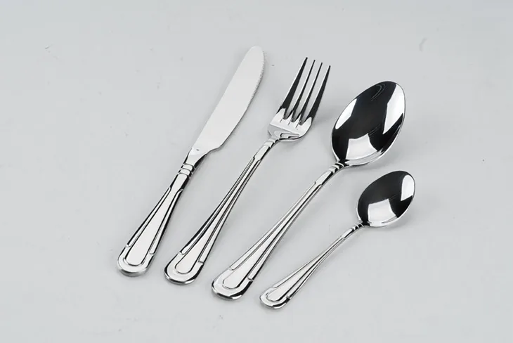 TS090001 24 pcs Stainless Steel Machine Polish Flatware Cutlery Tableware
