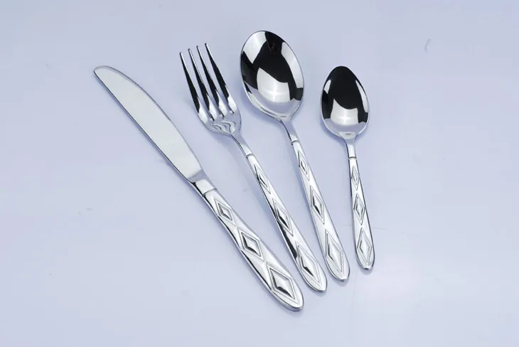 TS09004 24 pcs Stainless Steel Machine Polish Flatware Cutlery Tableware