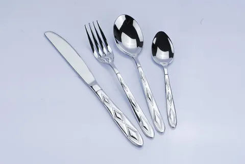 TS09004 24 pcs Stainless Steel Machine Polish Flatware Cutlery Tableware