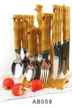 AB059 Wooden Handle Cutlery Flatware Kitchenware Tableware