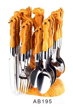 AB195 Wooden Handle Cutlery Flatware Kitchenware Tableware