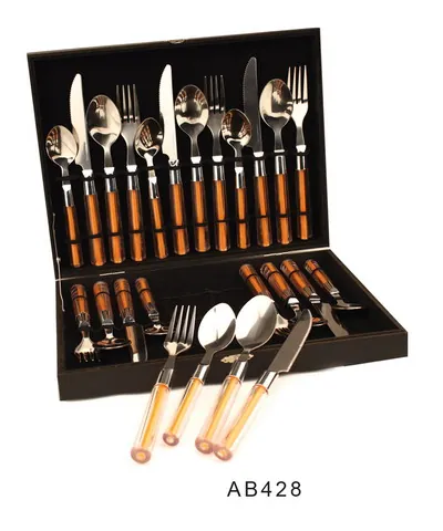 AB428 Wooden Handle Cutlery Flatware Kitchenware Tableware