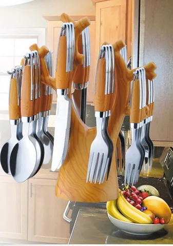 AB574 Wooden Handle Cutlery Flatware Kitchenware Tableware