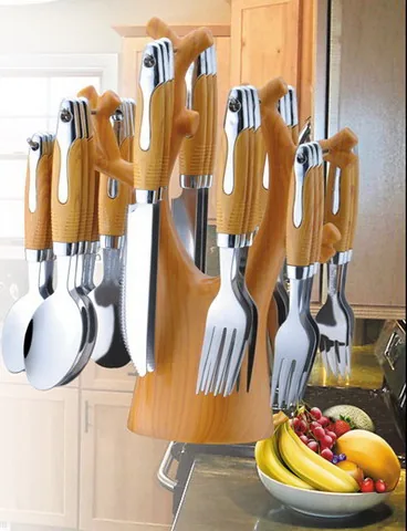 AB575 Wooden Handle Cutlery Flatware Kitchenware Tableware