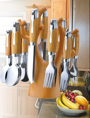 AB575 Wooden Handle Cutlery Flatware Kitchenware Tableware