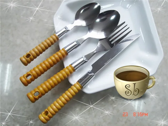 DSC06056 Wooden Handle Cutlery Flatware Kitchenware Tableware