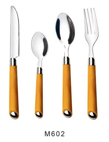 M602 Wooden Handle Cutlery Flatware Kitchenware Tableware