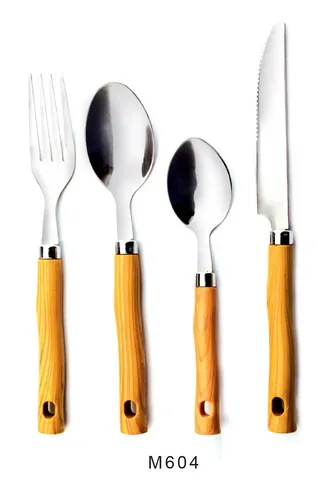 M604 Wooden Handle Cutlery Flatware Kitchenware Tableware