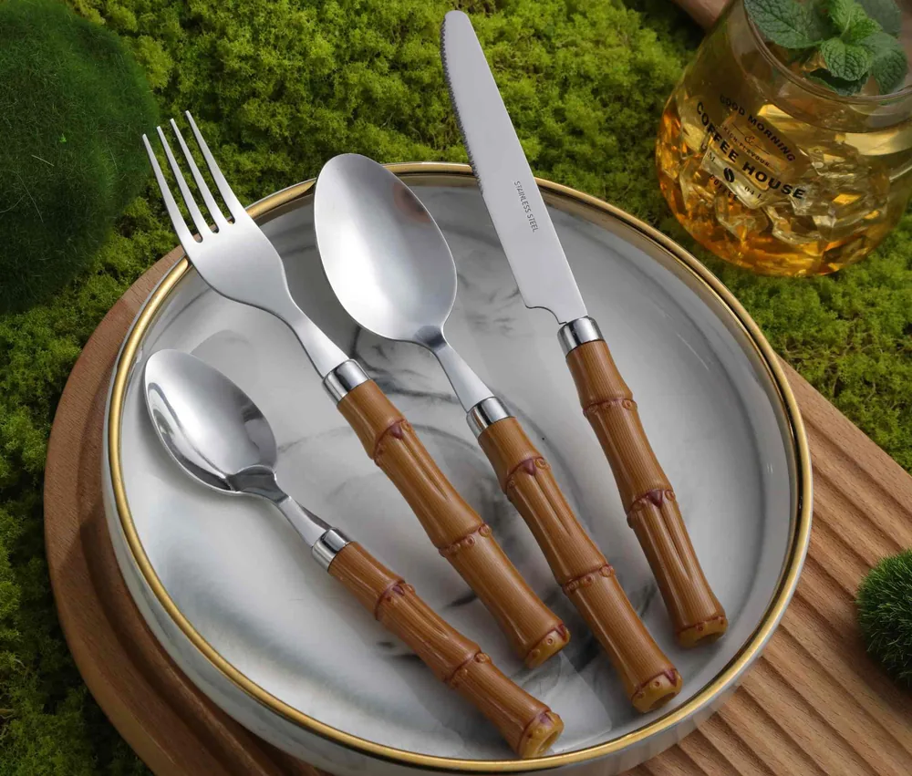 CS784 Stainless Steel Tableware with Plastic Handle