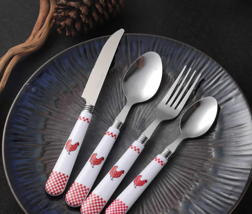 CS796 Stainless Steel Tableware with Plastic Handle