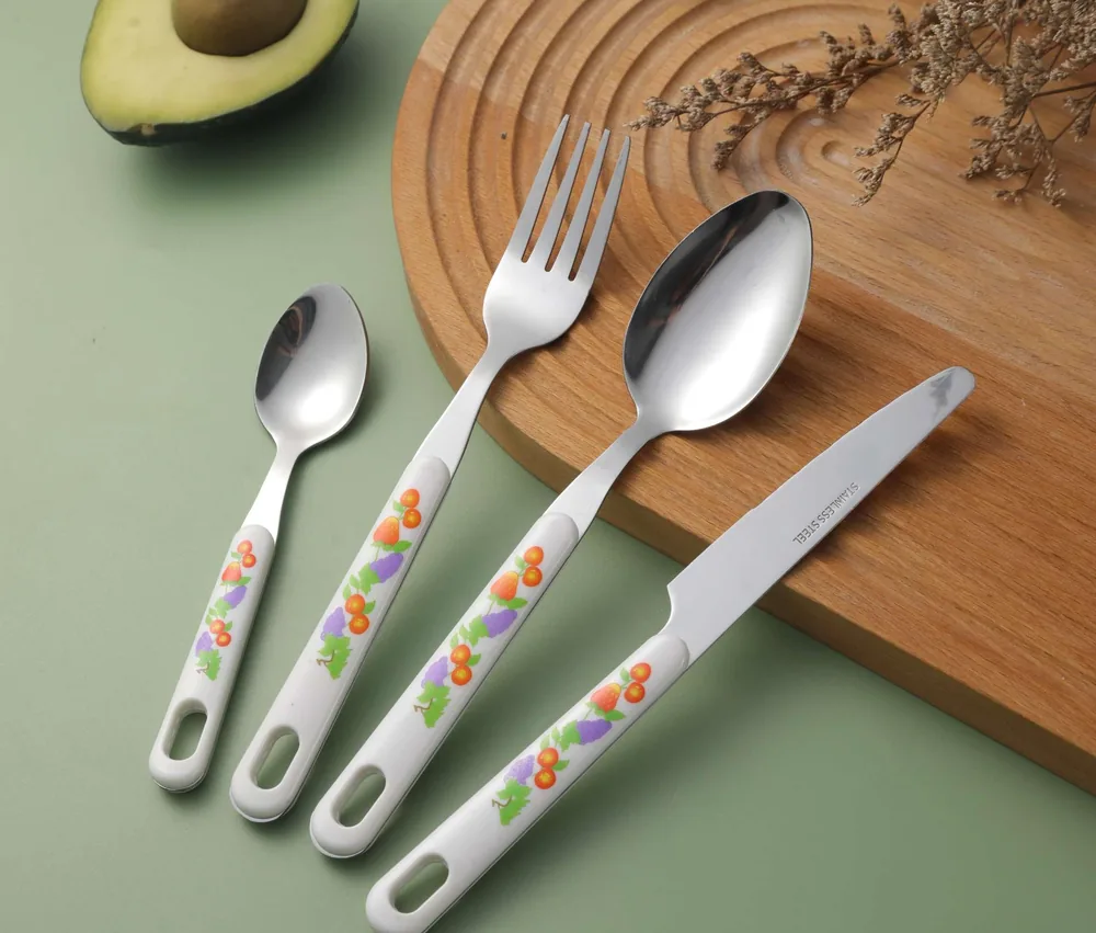 CS806 Stainless Steel Tableware with Plastic Handle