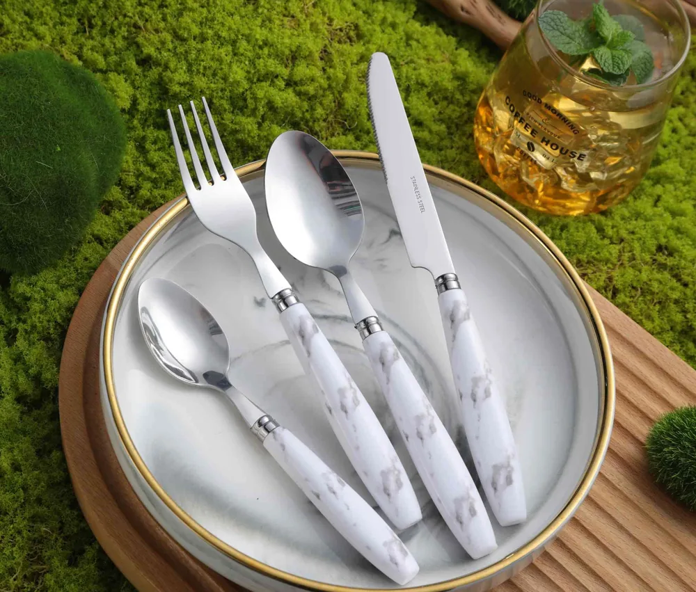 CS907 Stainless Steel Tableware with Plastic Handle