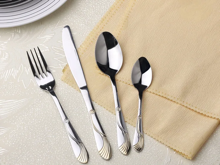 TS0913 24 pcs Stainless Steel Mirror Polish Flatware Cutlery Tableware