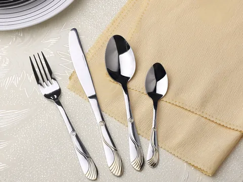 TS0913 24 pcs Stainless Steel Mirror Polish Flatware Cutlery Tableware