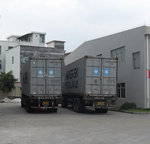 Containers loading at the plant for export by sea.