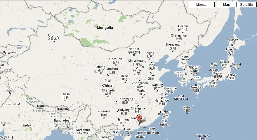 Location map for Guangzhou Sanhua Plastic Co., Ltd. in Huadu District, Guangzhou