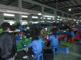 Finishing and inspection benches where colour is compared and rivets are checked.