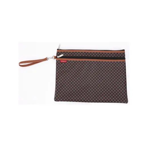 Cross Lined Zipper Bag — Double Pockets Bag manufactured by Sanhua Stationery