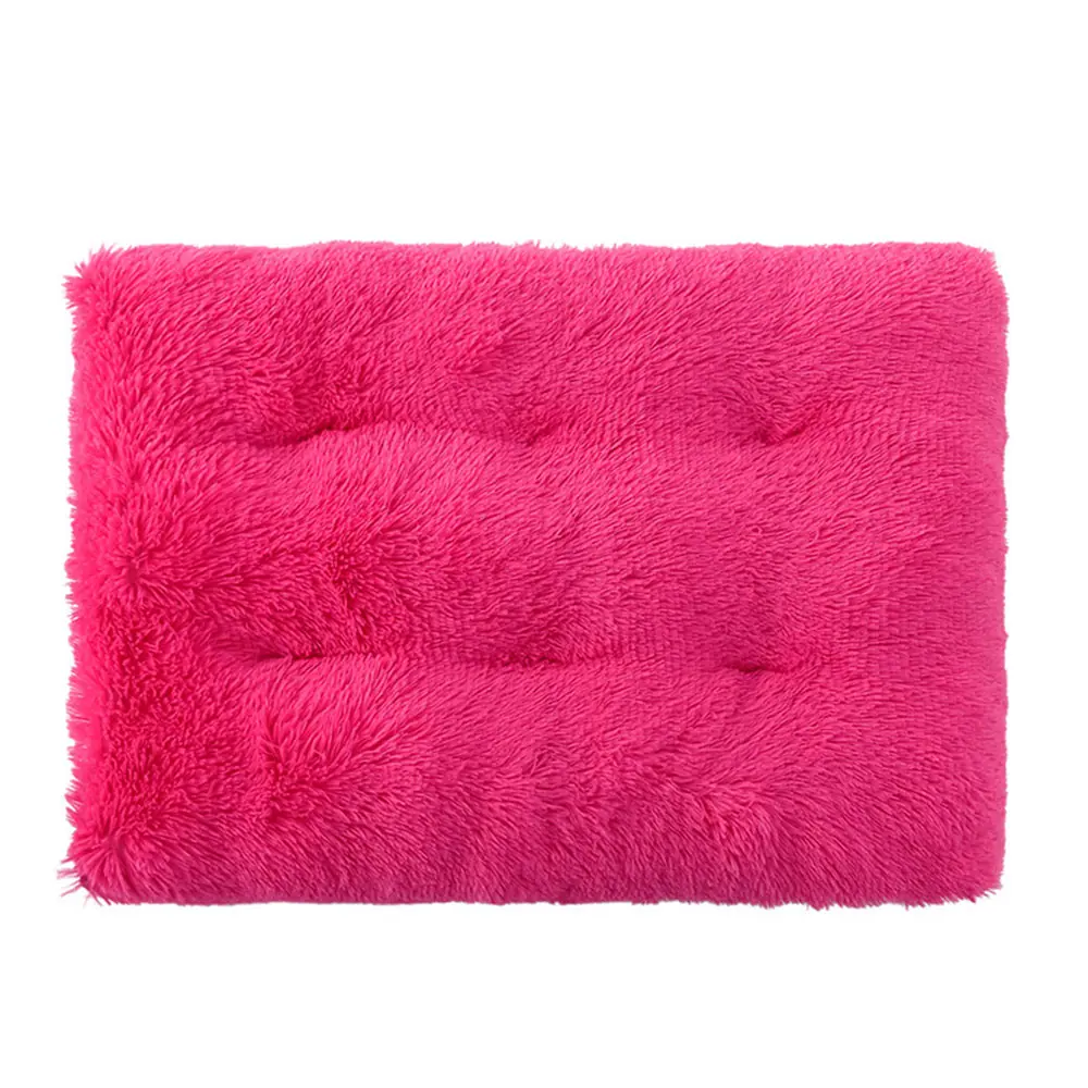 Pink tufted faux fur seat cushion