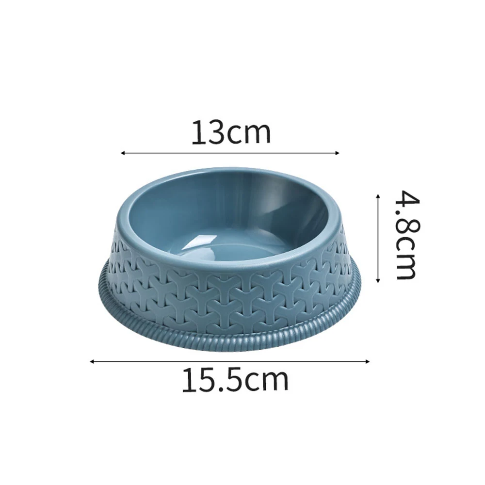 Blue ceramic bowl with textured exterior and dimension markings