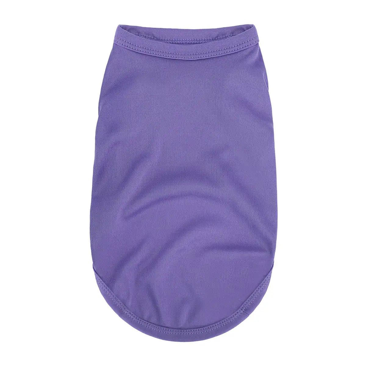 Purple sleeveless shirt for a pet dog on a white background