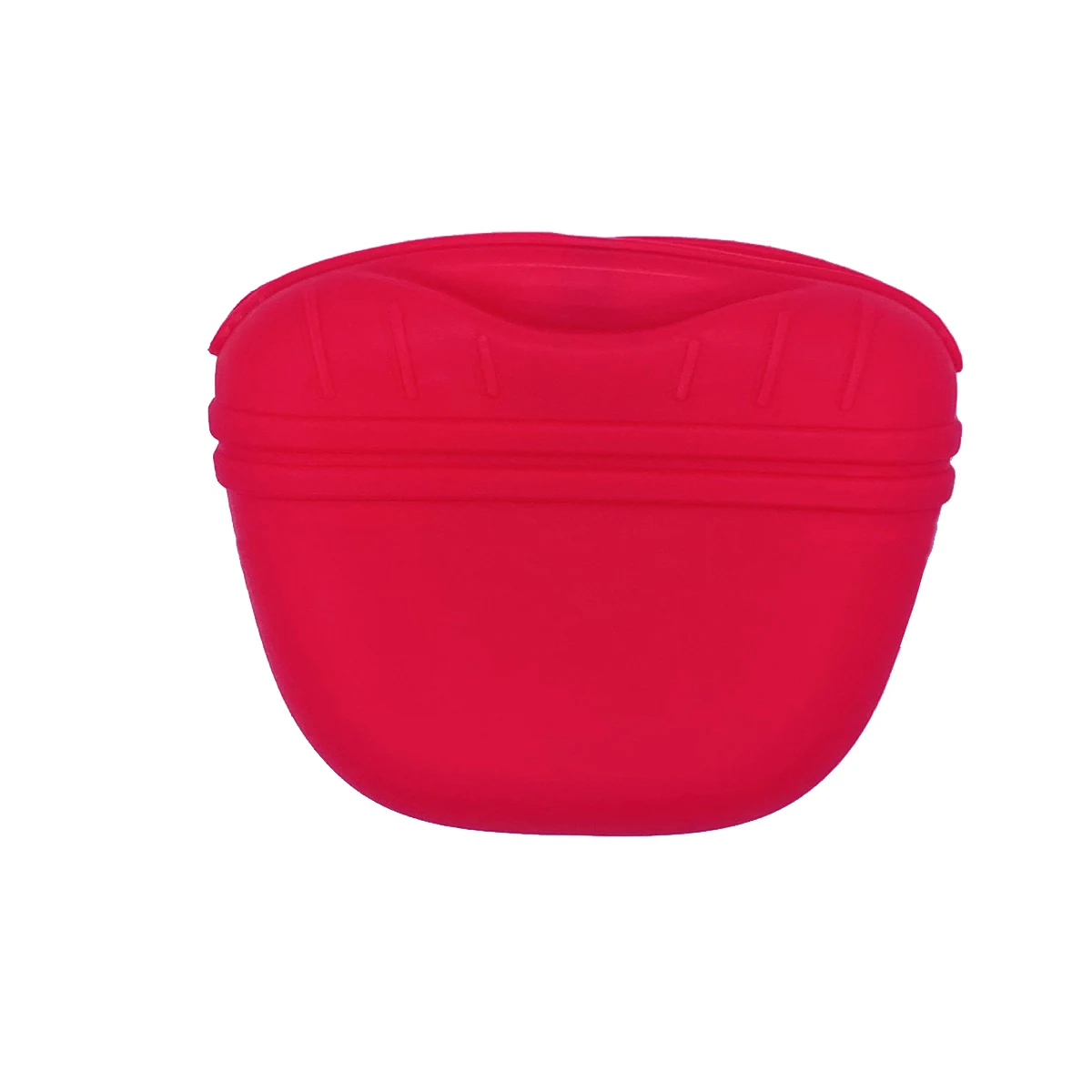 Pink silicone protective case with molded ridges on the top surface