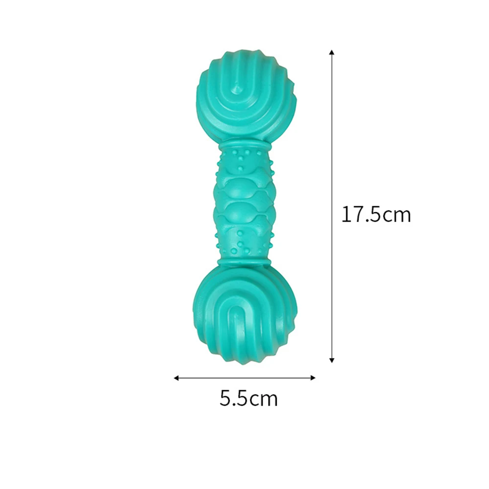 Squeaky TPR Rubber Dog Barbell Toy Durable Chew Ball for Puppy Teeth Cleaning Bite Resistant Pet Toy Relieve Boredom