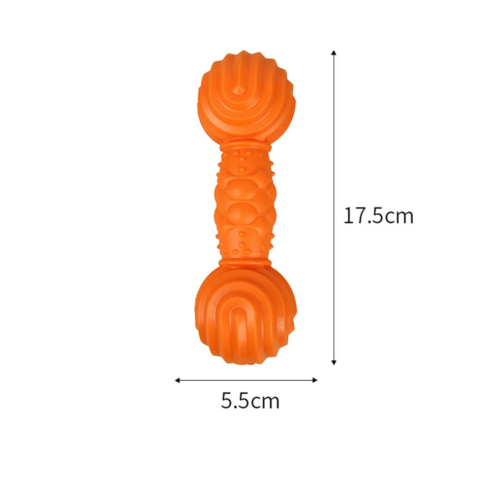 Squeaky TPR Rubber Dog Barbell Toy Durable Chew Ball for Puppy Teeth Cleaning Bite Resistant Pet Toy Relieve Boredom