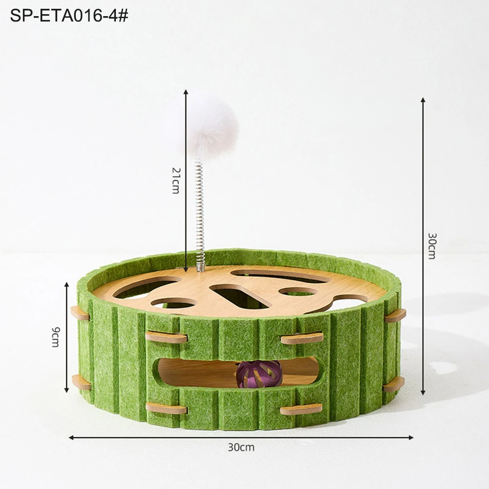 Sustainable EO Grade Felt Cat Wand Toy with Sisal Post for Interactive Play and Scratching