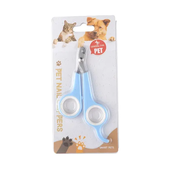 Pet nail clippers in retail packaging featuring a dog and cat