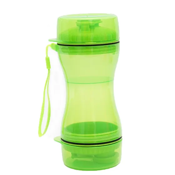 Green plastic portable baby formula dispenser with strap
