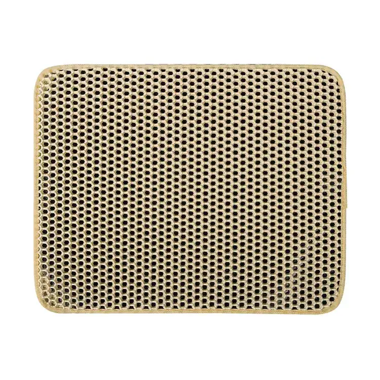 Square corrugated cardboard pad with wavy texture isolated on a white background.