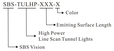 High Power Line Scan Tunnel Lights Item No. Description