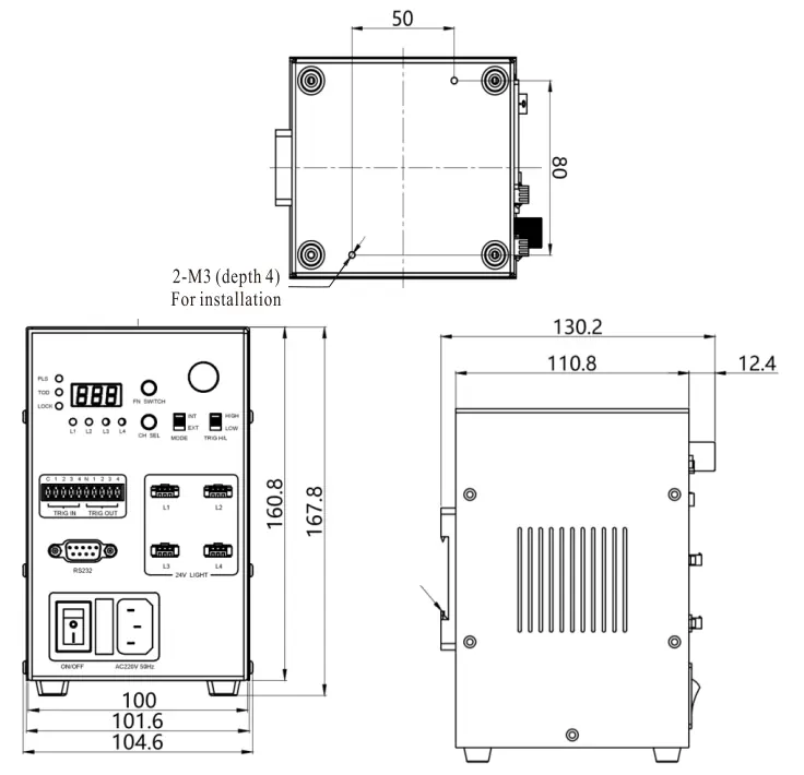 Overdrive Digital Controller Dimensions (mm)