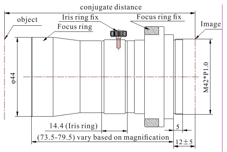 4K Line Scan Lens Dimensions (mm)