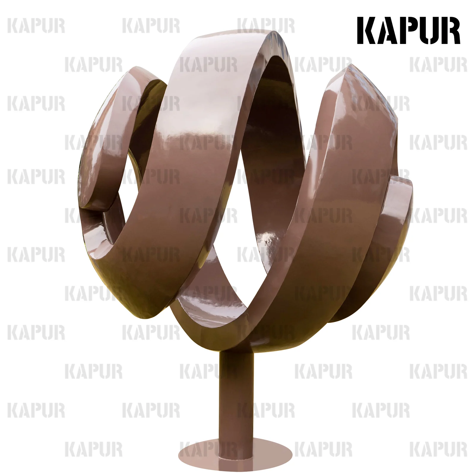 Mirror-polished stainless steel sphere sculpture standing on a paved outdoor plaza, reflecting the sky and surrounding architecture