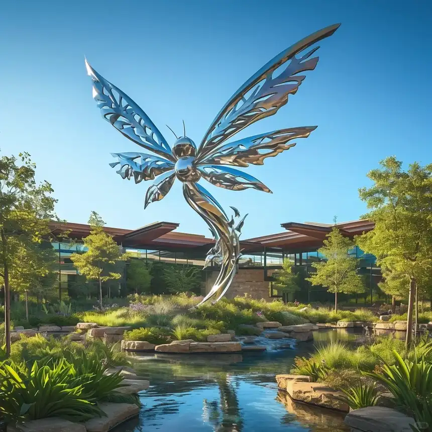 Stainless steel public art sculpture: the shining soul of the city